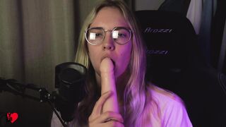 Sucking Dildo Cock with Kisses (ASMR)