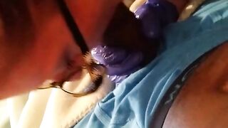 Mature Horny Nurse with Latex Gloves gives Blow Job to Patient no COVID-19