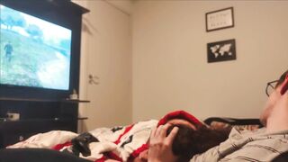 Sucking Step Brother's Cock while he Plays GTA