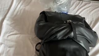 Orgasm Vibrator. Latex Catsuit. Bondage