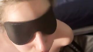 Blindfolded Girl Gets Cum on her Face