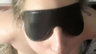 Blindfolded Girl Gets Cum on her Face