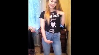 Beautiful Girl Pisses her Jeans