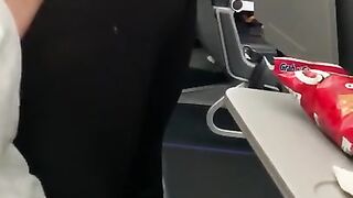 Girl Masturbates on Airplane