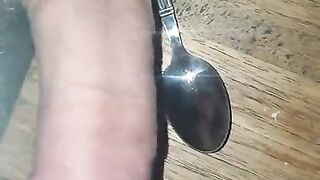 Cock growing huge NO HANDS spoon SIZE