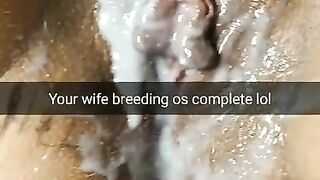 Your Wife after Breeding Gangbang with Cum Creampie Dripping Pussy [cuckold. Snapchat]