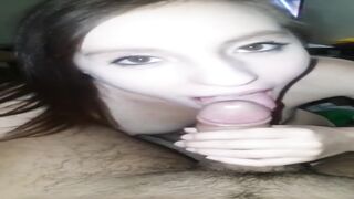 Bj best blow job from tiny horny teen