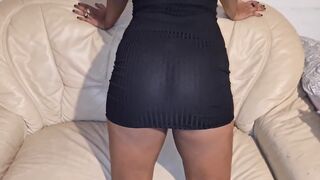 Teasing Latina Stepsister in a Seethrough Shot Dress Flashing Upskirt Booty after a Night out