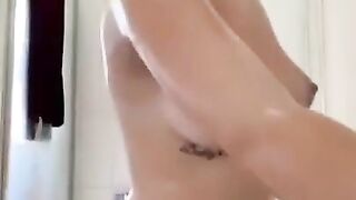 POV DILDO MASTURBATE BY HORNY TEEN WITH PIERCED NIPPLE ON SNAPCHAT