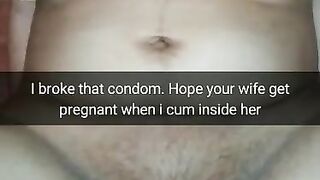 I Fuck Cheating Wife with a Broken Condom! Hope she get Pregnant after my Crerampie!