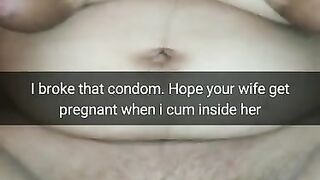 I Fuck Cheating Wife with a Broken Condom! Hope she get Pregnant after my Crerampie!