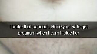 I Fuck Cheating Wife with a Broken Condom! Hope she get Pregnant after my Crerampie!