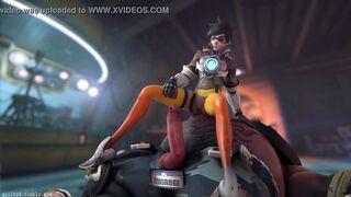 Overwatch - Tracer x Roadhog (Animated, Sound) [Guilty]