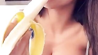 Sexy Big Titty Teen Autumn Falls Teases you with a Banana