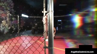 Cuban BBW Angelina Castro Fucks Big Black Cock in Fight Cage