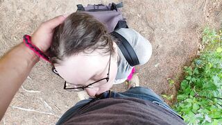 Wife on a Leash Swallows every Drop in Public | Nature Trail Blowjob Fetlife PAWG