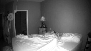 Spied Wife Masturbates under Sheet on Spycam