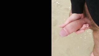 My big cock on the beach, voyeurs and milf