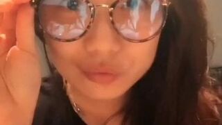 Tik Tok Female: Cute asian american nerd dancing.