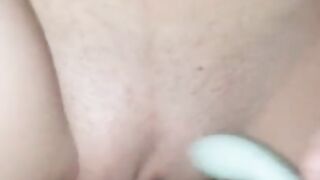 Tight & tiny close up fucking with dildo play caught by wife