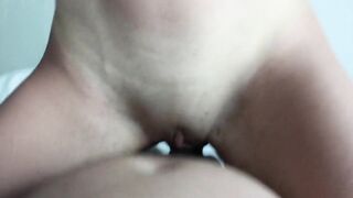 Hot babe riding cock and cum on titties