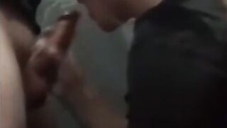 Hot Babe ​m​et​ at ​Me​tFuc​k Co​m Give Blowjob in Public Toilet