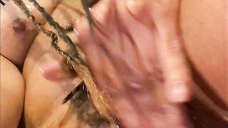 Up Close Dripping Pussy, Fingering, Orgasm, Spit