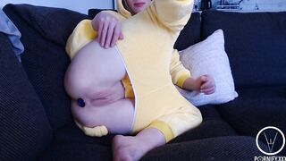 Petite Perfect Pussy Camgirl Making herself Cum in Pikachu