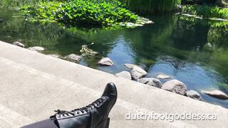 Love my Sexy Legs in Black Tights look in the Sun @ the Water Lily Garden - DutchFootGoddess TikTok