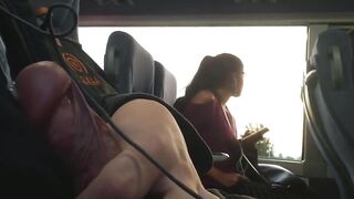 Cumflash next to Indian Girl in Bus