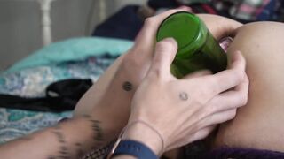 Hot Wife Fucked Painfully with Bottle