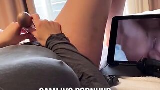 Swedish Girl Watching Porn and Masturbates, Loud Moaning Orgasm