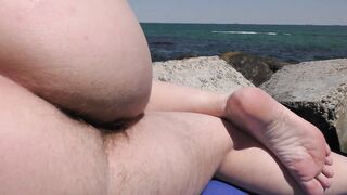 Hairy wife on nudist beach