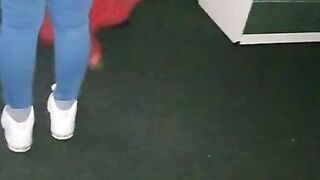 Step Mom Risky Handjob in Mall make Step Son Dick Cum on her Jeans