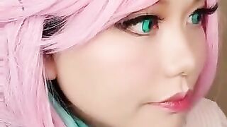 Pink Hair Anime Girl Voice Asian Cosplay