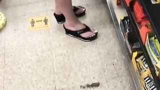 BBC Bulge Beautiful White Toes in Public with Nice Ass