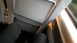 I pull out my dick in front of the slut in the train