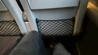 I pull out my dick in front of the slut in the train