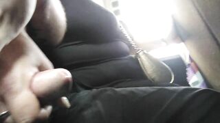 jerking off my cock on the bus