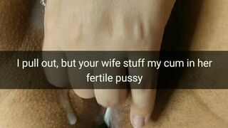 I pull out, but your wife stuff all cum in pussy- Milky Mari