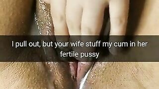 I pull out, but your wife stuff all cum in pussy- Milky Mari