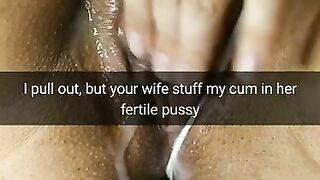 I pull out, but your wife stuff all cum in pussy- Milky Mari