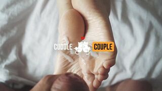 Cuddle Couple's Footjob Handjob Cumpilation