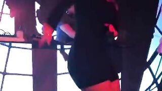 RUSSIAN GIRL IN CLUB SHOWING OFF BODY TEASING WHITE BOYS!