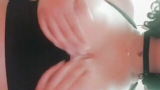 Snapchat Slut Oils Tits and Plays with them