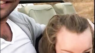 PUBLIC BLOWJOB IN SAFARI-I suck his cock,he cum and i swallow all his sperm