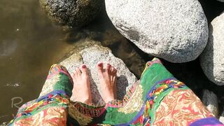 Foot fetish on mountain River - RandiSEXinMumbai