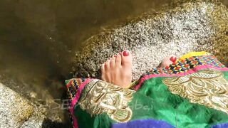 Foot fetish on mountain River - RandiSEXinMumbai