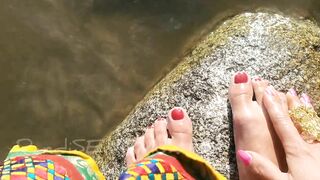 Foot fetish on mountain River - RandiSEXinMumbai