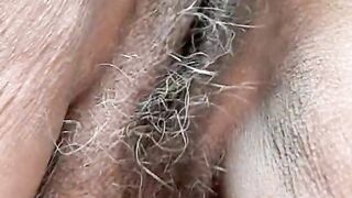 Messy hairy pussy, I had to pass pee so badly! Mature Latina